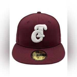 New Era Maroon Fitted Hat with White Raised TC Logo